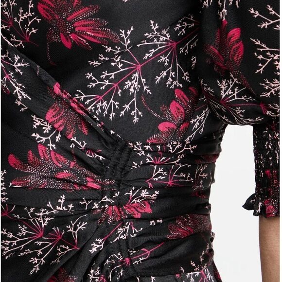 Cinq à Sept Daisy Kacy Faux Wrap Midi Dress‎ size 4 - Picture 3 of 15